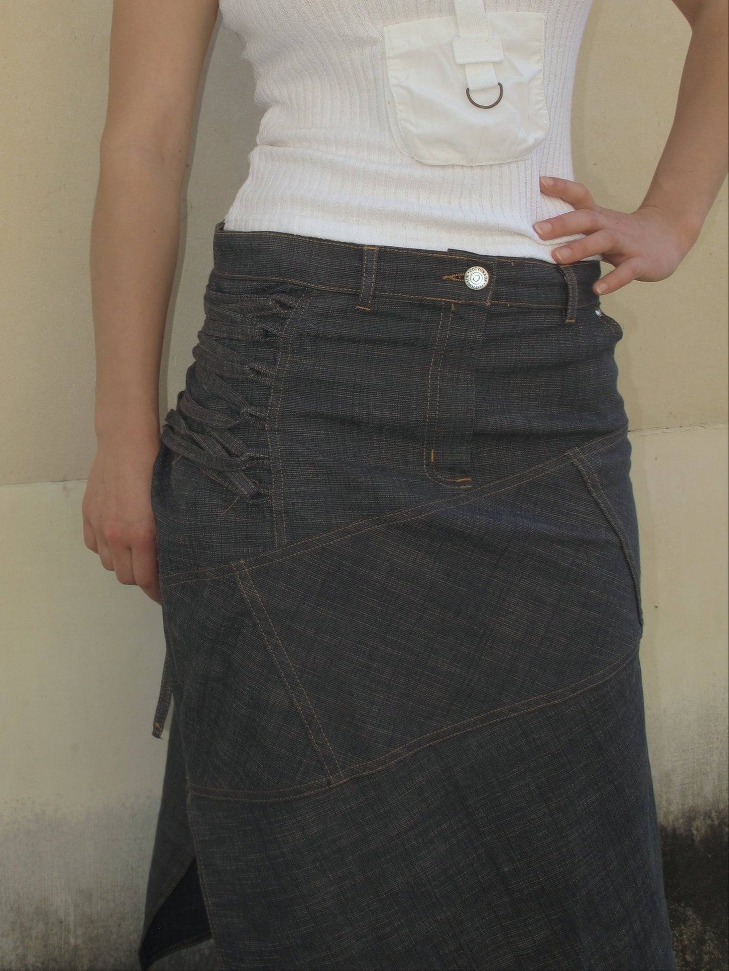 Jupe en denim à lacets