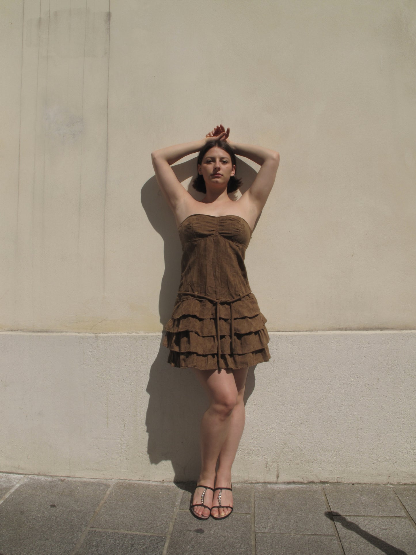 Robe froufrous en daim