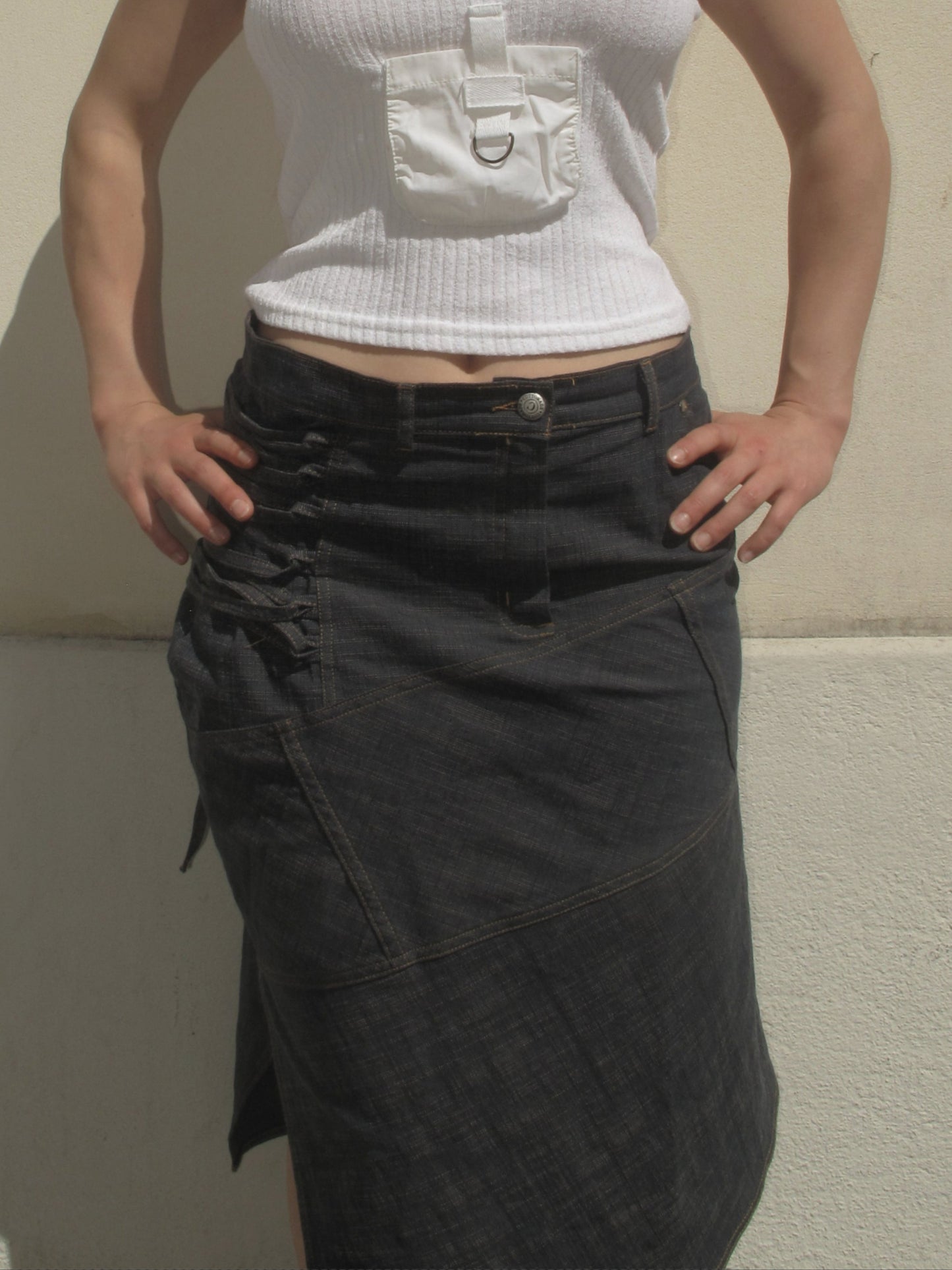 Jupe en denim à lacets