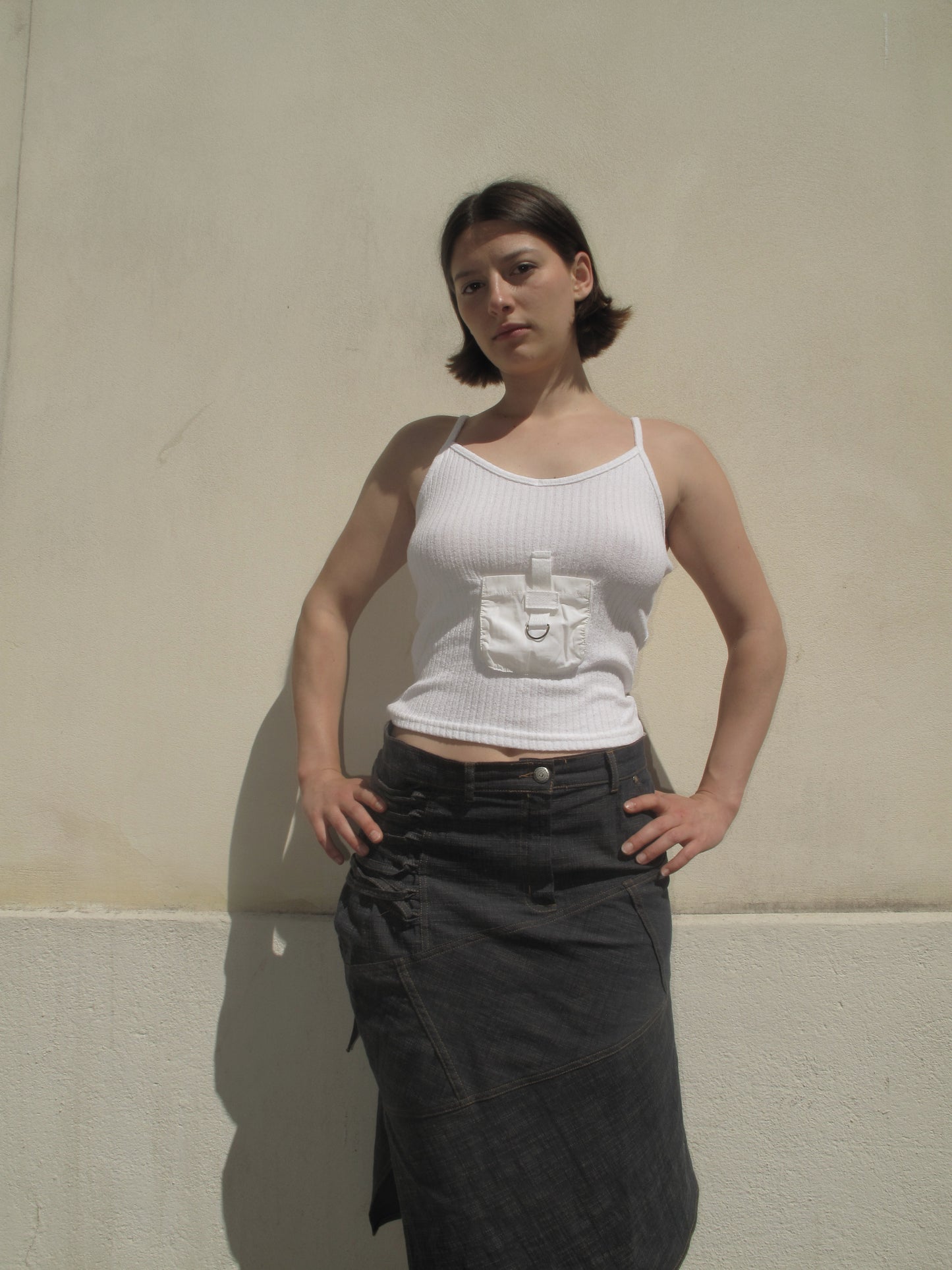 Jupe en denim à lacets